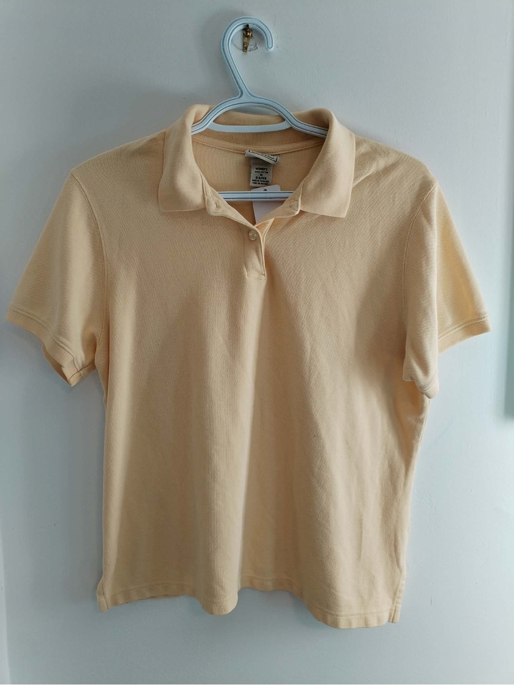 Women’s Vintage L.L. Bean Short Sleeve Polo Top - Light Yellow - M